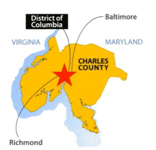 Charles County Map showing LaPlata MD